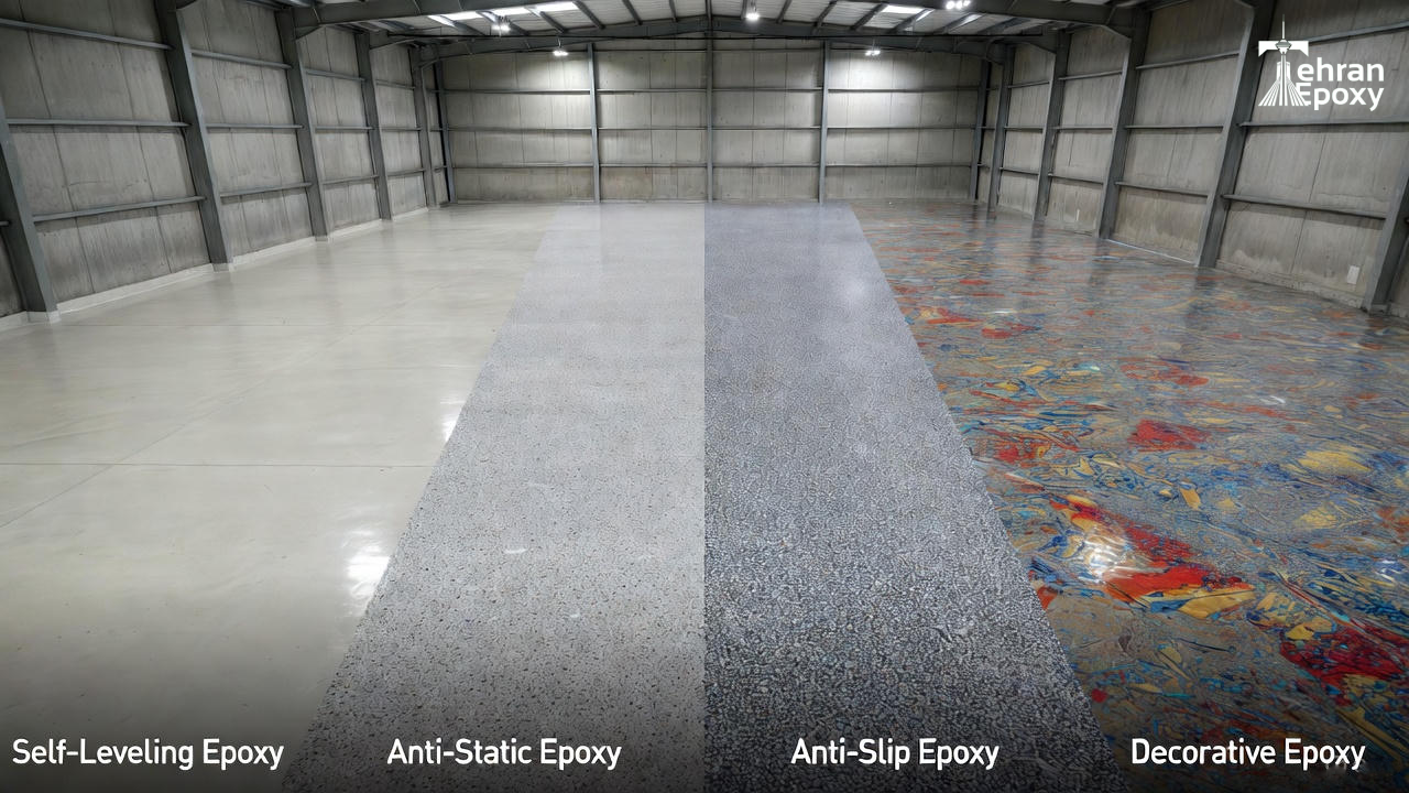 انواع کفپوش اپوکسی ، کفپوش اپوکسی تهران