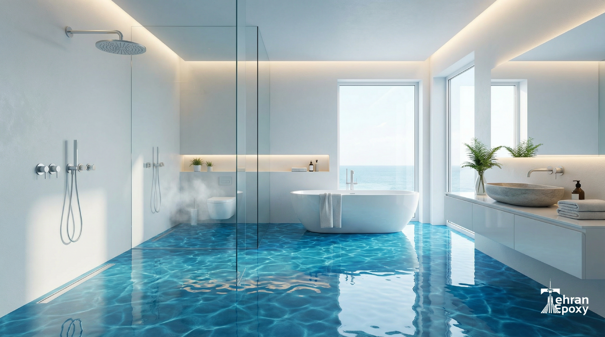 کفپوش اپوکسی ضد آب مناسب سرویس بهداشتی و حمام